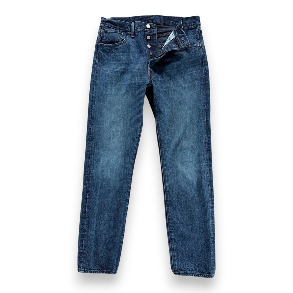 Levis 501 Jeans Mens 32x30 Blue Dark Wash Customized Taper Button Fly 32x32 Tag